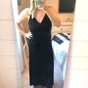 Ankle length black dress